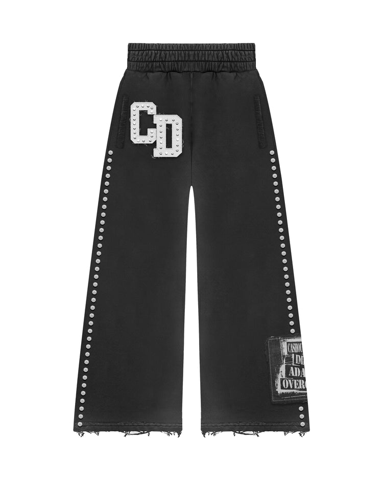 Improvise Adapt Overcome Pants featuring a wide-leg design with unique embellishments and a resilient style.
